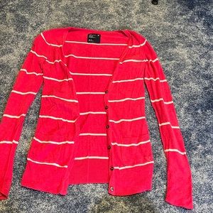 Pink and White American Eagle Cardigan